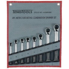 Kombinuotų terkšlinių raktų su krypties pejungimo funkcija rinkinys 8 dalių Teng Tools 6508RMM