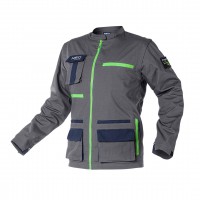 - - Working švarkas/striukė PREMIUM, 100 cotton, ripstop fabric, 210 g / m2, can be combined with trousers 81-227 into a suit, sweatshirt with detachable sleeves - can also be used as a vest, stand-up collar, neon zipper, spacious pockets with zippers or 