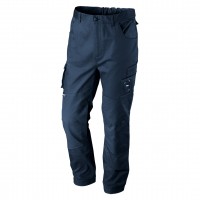 - - Navy work trousers, size L, Composition 60 cotton, 37 polyester, 3 elastane, Weight 255 g / m2, Universal navy blue color, Multifunctional pockets, ID pocket, Reinforced knees with a pocket for knee pads, Pre-shaped knees, Elastic waist , Triple stitc