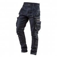- - 5 pockets working trousers DENIM, the addition of elastane provides better fitting and greater wearing comfort, multifunctional and roomy pockets, crotchet- and knee panel for mor comfortable usage, profilled knee, additional pocket at the bottom of l