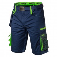 - - Shorts PREMIUM, 62 cotton, 35 poliester, 3 elastane, size XL, weight 270 gsm, elements made of Cordura® material, material with elastane increases work comfort, detachable pocket, belt included, adjustable waist circumference, multifunctional, roomy p