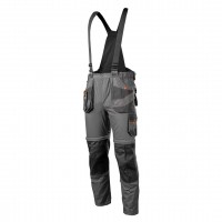 - - Working trousers 6 in 1,  100 cotton, weight 260 gsm, made of cotton twill fabric ensures high durability and tear resistance, 6 in 1: detachable legs and suspenders (shorts, capris, long pants; all options with or without braces), knee pads pockets, 