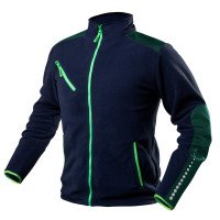 - - PREMIUM work fleece, Cordura reinforcements, size S, 100 polyester, 300 gsm, reinforcements on shoulders and sleeves made of original Cordura®, reflective print on sleeves and back, trendy neon zippers and neon elastic bands, profiled sleeves for bett