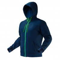 - - Working hoodie PREMIUM, double-layer, hoodie bonded with 2 different fabrics, hood, cuffs in sleeves and hoodie’s bottom, neon zipper, neon string in hood, roomy pockets, puller with reflective NEO print, embosing logo, inner name label, unique own de