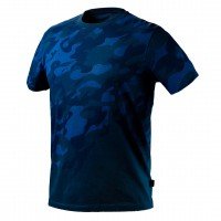 - - Work T-shirt Camo Navy, size XXXL, 100 cotton, 180g / m2, unique asymmetric camo print, CE certifiedMarškinėliai CAMO Navy raštu, dydis XXXL - Darbiniai marškinėliai  Camo Navy , 100  medvilnė, 180 g / m2, unikalus asimetrinis kamufliažinis raštas, CE