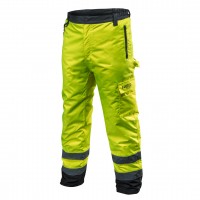 NEO warm lined working trousers (81-760-S) with high visibility, made of high quality, strong Oxford 300D material. High visibility trousers is a practical solution that improves user safety by signalling presence in all lighting conditions, daylight or i