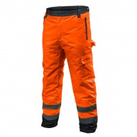 NEO warm lined working trousers (81-761-S) with high visibility, made of high quality, strong Oxford 300D material. High visibility trousers is a practical solution that improves user safety by signalling presence in all lighting conditions, daylight or i