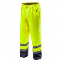 NEO working trousers (81-770-XXL) with high visibility are made of high quality, strong Oxford 300D material. High visibility trousers is a practical solution that improves user safety by signalling presence in all lighting conditions, daylight or in dark