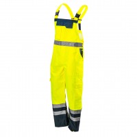 NEO working bib pants (81-775-L) of high visibility is a practical solution that improves user safety by signalling presence in all lighting conditions, daylight or in darkness with artificial light, when illuminated by e.g. vehicle lamps. They are made o